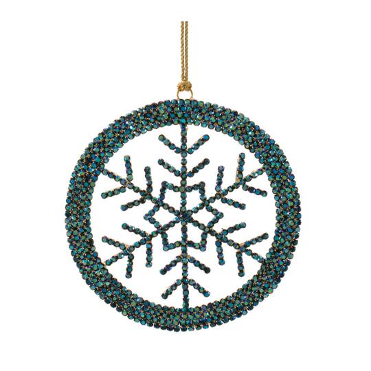 Melrose 4.25" Green & Blue Snowflake Ornaments, 6ct.